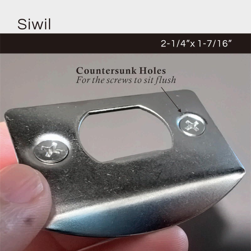 Siwil Door Strike Plate Univeral, 2-1/4 inch x 1-7/16 inch, Round Corner - 2 Pack (Satin Nickel) - Image 3